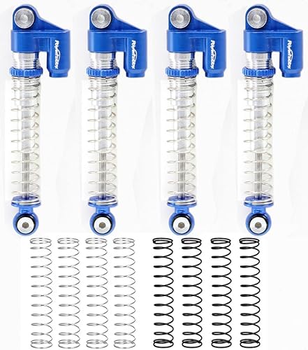 Power Hobbies Powerhobby Axial SCX24 - Amortiguadores de viaje largos roscados de aluminio de 1.890in Micro Rock Crawler (azul)