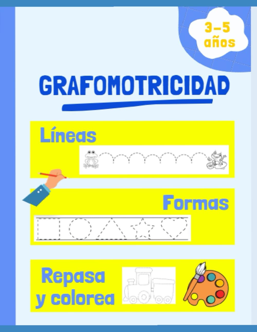 GRAFOMOTRICIDAD - EDUCACIÓN INFANTIL (+3 AÑOS): Cuaderno de trazos y preescritura para mejorar el manejo del lápiz y la psicomotricidad fina 3, 4 y 5 ... infantil (repasar líneas, formas, dibujos)