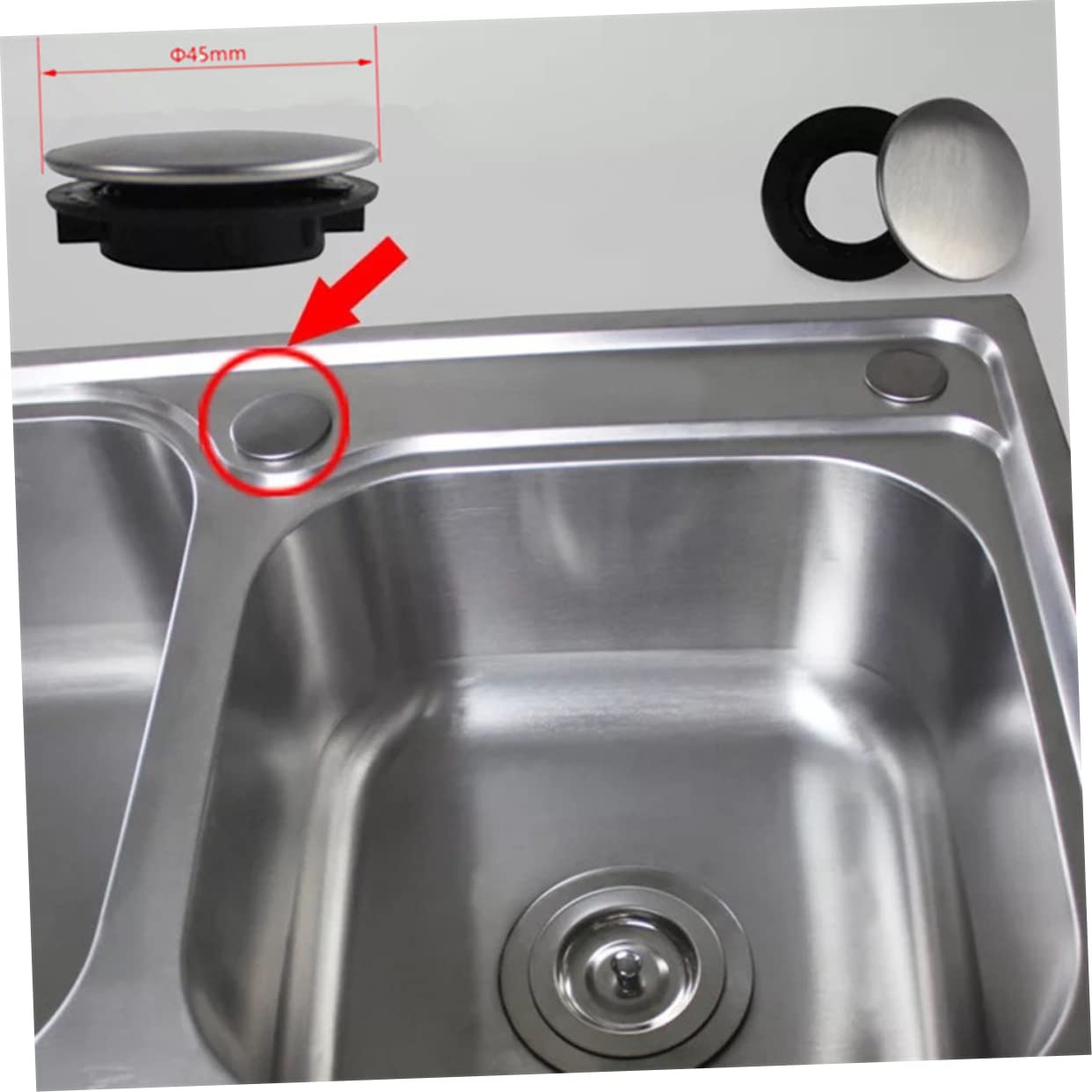 Amazon.co.jp: BUTIFULSIC 4個ステンレス鋼製 シンク穴カバー キッチン