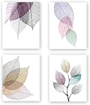 CHDITB Framed Abstract Flower Art Print, Nordic Style Black&White Wall Decor, Rose Leaf Art Wall Painting Set of 3(8" x 10") Plant Canvas Minimalist Poster for Living Room Bedroom Decoration