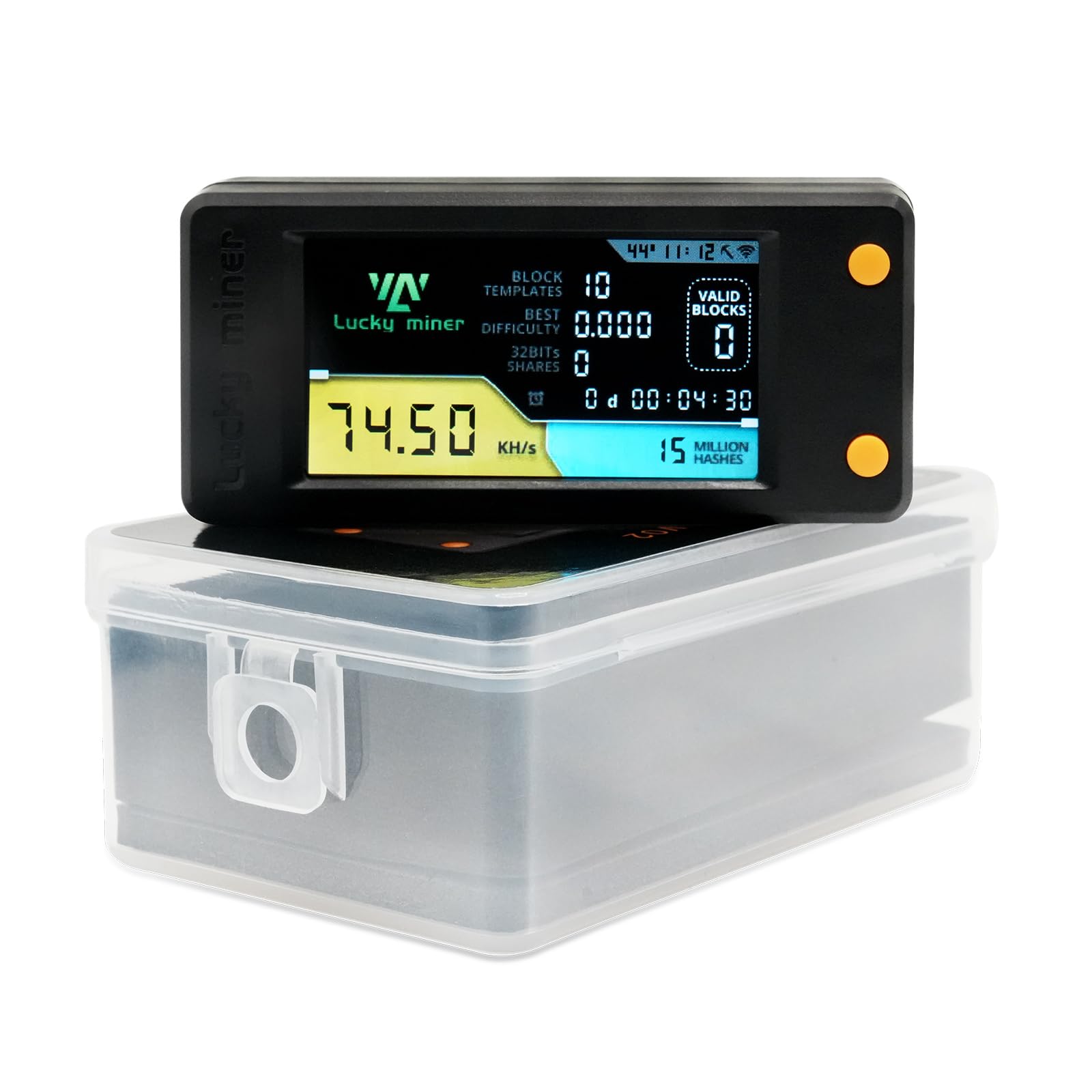 Bitcoins Lottery 78KH/S 1.9" Color Display Solo Win 3.125 BTC with Low Power WiFi Connection and USB-C Power