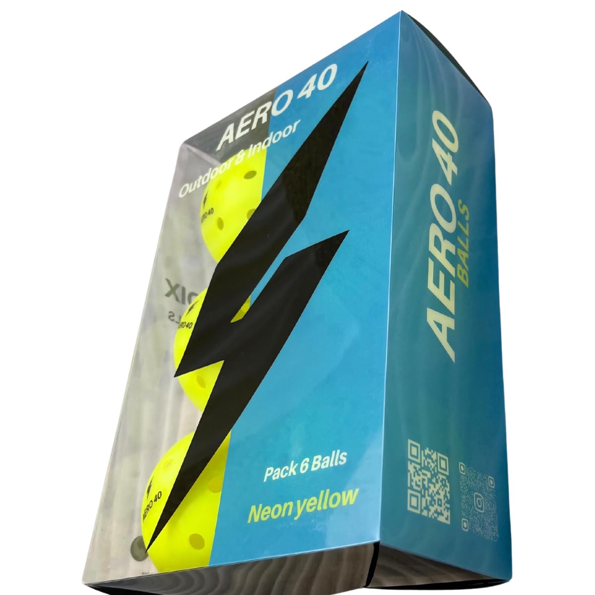 Bolas de Pickleball Dpradix AERO 40 - Pack 6 Pelotas Amarillo Neón, Marca Española, Alta Visibilidad, 40 Agujeros, 74 mm, Peso Óptimo 26g, Alta Durabilidad, Rebote Consistente, Uso Exterior e Interior
