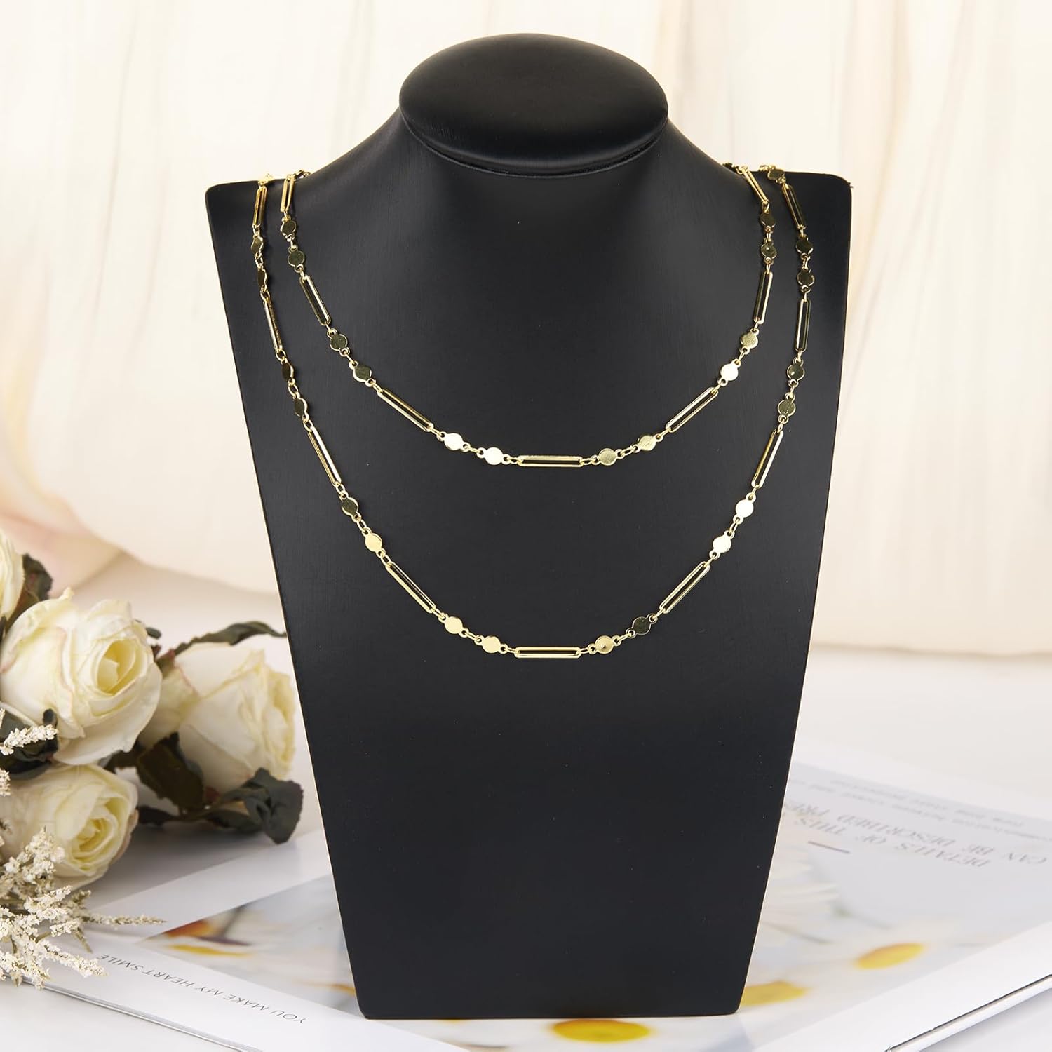 Chain for Jewelry Making 16 Feet Gold Plated Chains Roll with Lobster Clasps and Jump Rings for DIY Necklaces Bracelets - Image 7