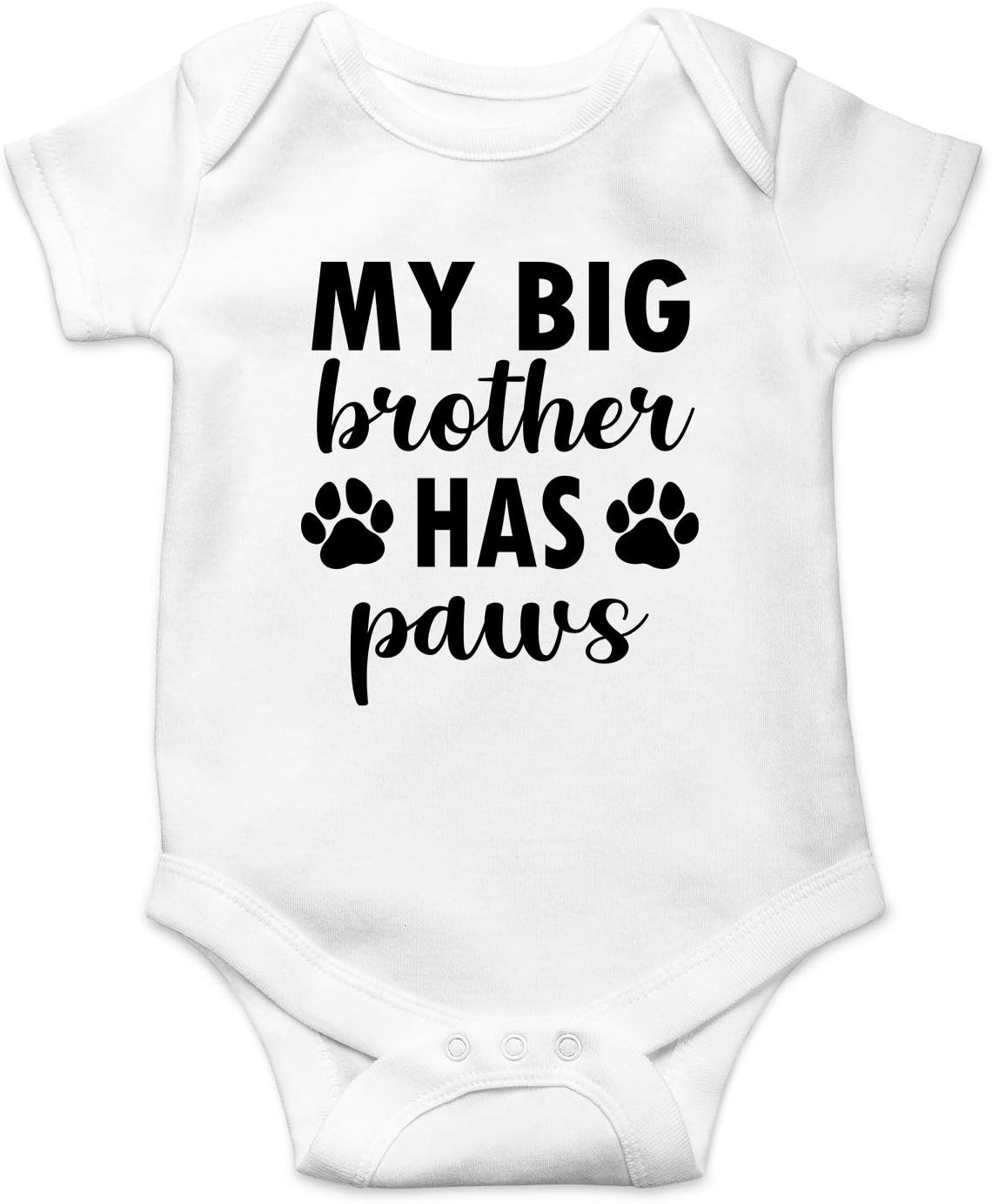 My Big Brother Has Paws - Funny Baby Essentials Bodysuit - Baby Girl Clothes Newborn Romper