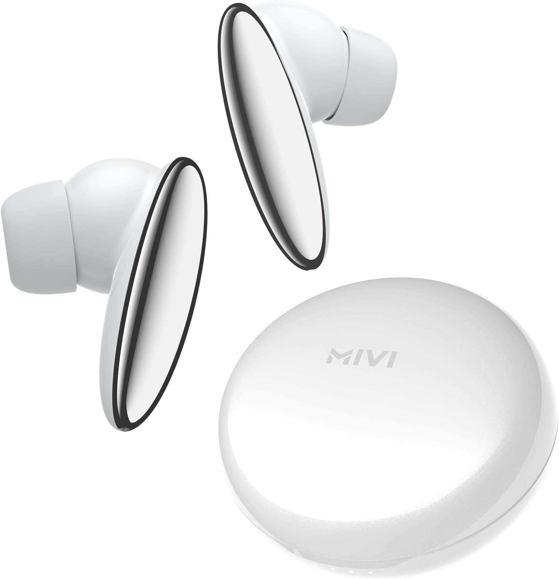 Mivi DuoPods A750 in Ear Ear Buds Wireless - 55H Playtime, USB Type-C Fast Charging, AI-ENC, Multi-Device Support, IPX4, Premium Metallic Ear Buds, Made in India