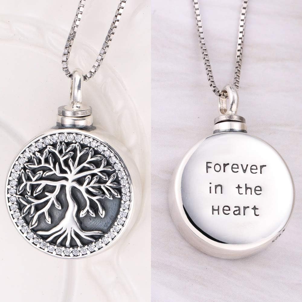 Aniu Cremation Jewelry for Ashes S925 Sterling Silver Urn Necklace Memorial Necklace for Human Ashes of Loved Ones Keepsake Locket Pendant for Men Women - Image 6