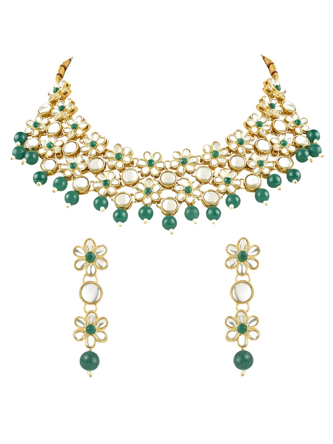 I Jewels Gold Plated Traditional Kundan Studded Bridal Choker Necklace & Drop Earrings Jewellery Set For Women/Girls (K7229G) (B0BPJ2QS66) Amazon Price History, Amazon Price Tracker