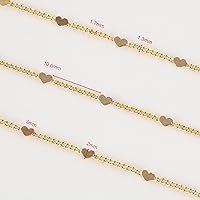 Vista 3 de YOUBEIYEE Cadenas de oro claro de 10 metros (32.8 ft) para hacer joyas, latón chapado en oro de 18 quilates, cadena de eslabones de corazón plano