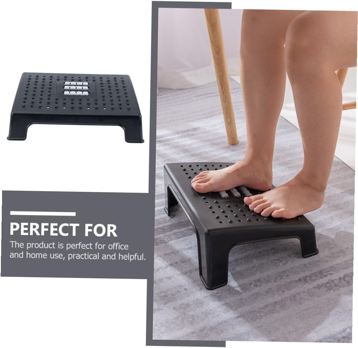 Heightening Office Footstool with Non-Slip Stable Support Portable Desk Footrest for Comfortable Leg Rest and Posture Correction at Home Work