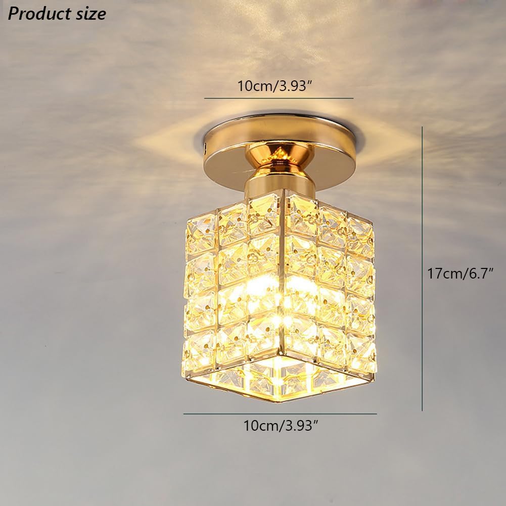 Nowoczesna Złota Lampa Sufitowa E27, Półpłaska Lampa Sufitowa, Sypialnia, Oświetlenie Sufitowe Do Przedpokoju, Korytarza, Salonu, Garderoby, Balkonu, C