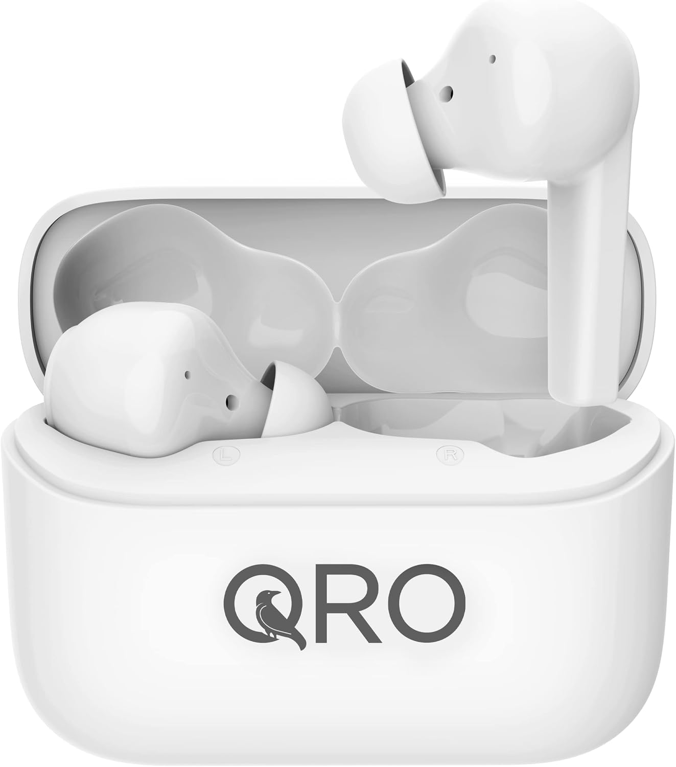 Qro Eversound Bluetooth Wireless Earbuds; Active Noise Cancellation; HiFi Sound; 36H Playtime w/Case; Water Resistant; 4 Listening Modes Touch Control; Toll Free Hotline (800) 760-1688; iOS/Android