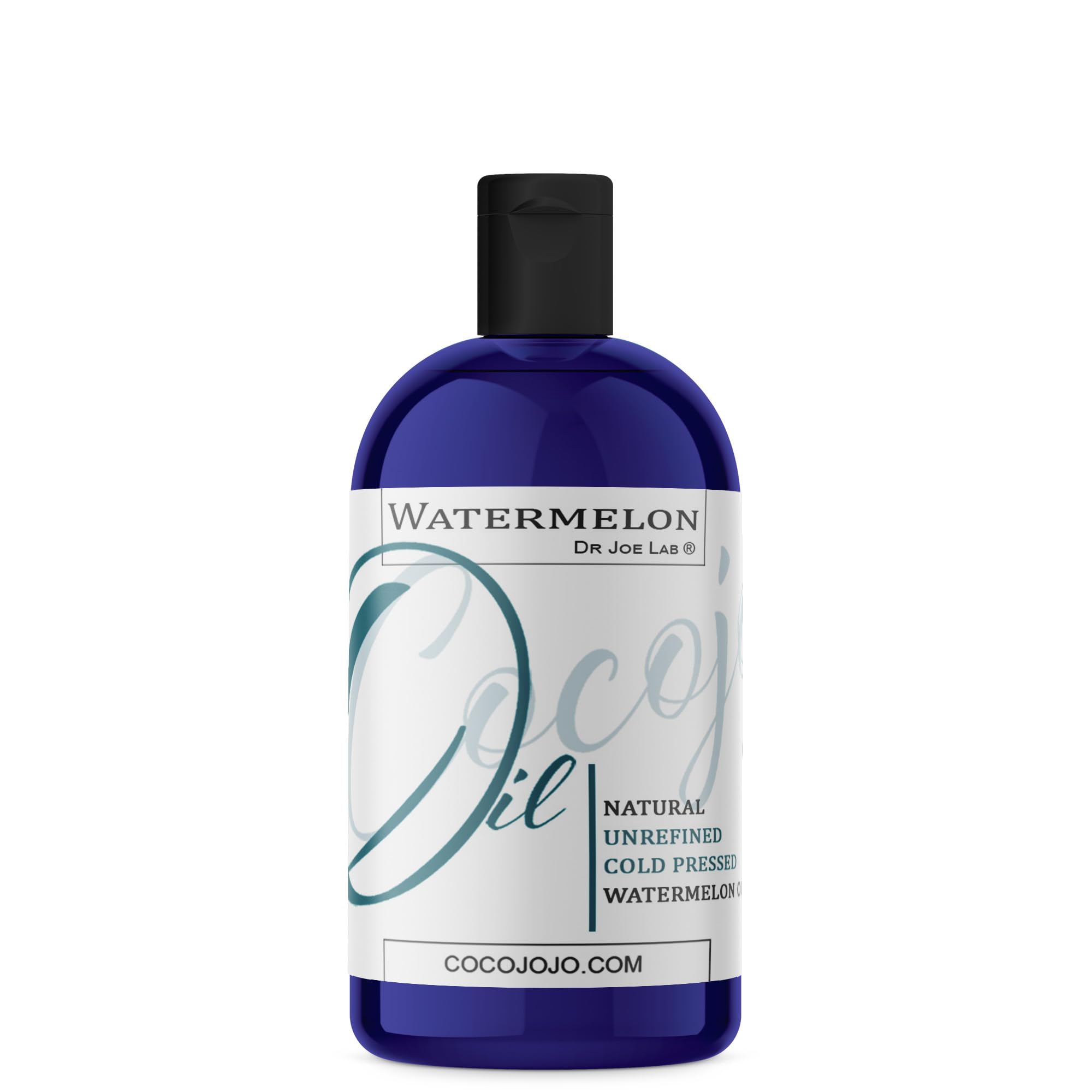 Dr Joe Lab Watermelon Seed Oil - Pure, Unrefined, Cold Pressed, Virgin, Carrier Oil - 16 oz - for Hair, Skin, Nails, Body, Beard, Lashes - All Natural Antioxidant Moisturizing Hydrating