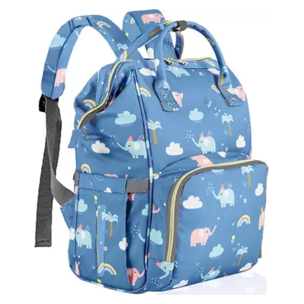 Chinmay Kids Diaper Bag Nursing Maternity Backpack, Waterproof Multifunctional Travel Bag Large Size (20 x 18 x 40 cms)(Blue) (Blue Elephant)-picture-27