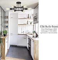 Vista 4 de 6 Luces Lámpara de Araña Sputnik Modernas Accesorios de Iluminación Modernas Lámpara de Techo Negra Montaje Semiempotrado Luz de Techo Industrial