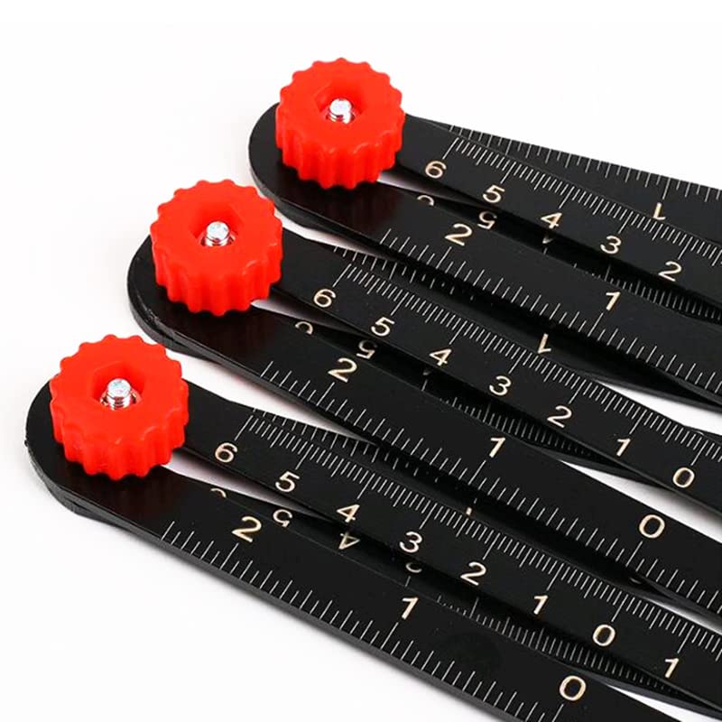 TOPWAY Righello di Misurazione Multi Angolo in Lega di Alluminio 12 Lati, Dima Angolare Strumento per Piastrelle con foro per Costruttori, Artigiani, Falegnami