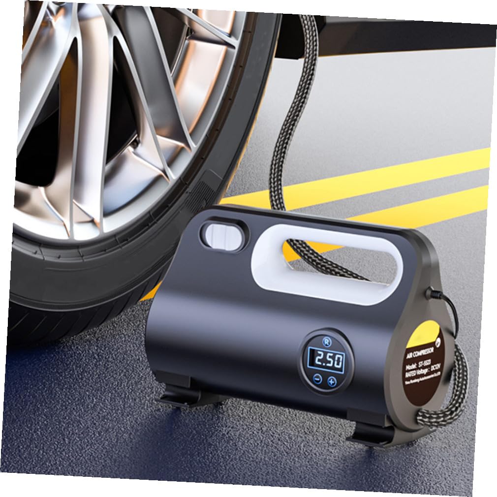 Inflador de Neumáticos Portátil para Coche Compresor de Aire Rápido y Alta Eficiencia, Capacidad 22l/, Potencia 120w, Material Abs y Pantalla Digital para Uso en Ruedas y Objetos