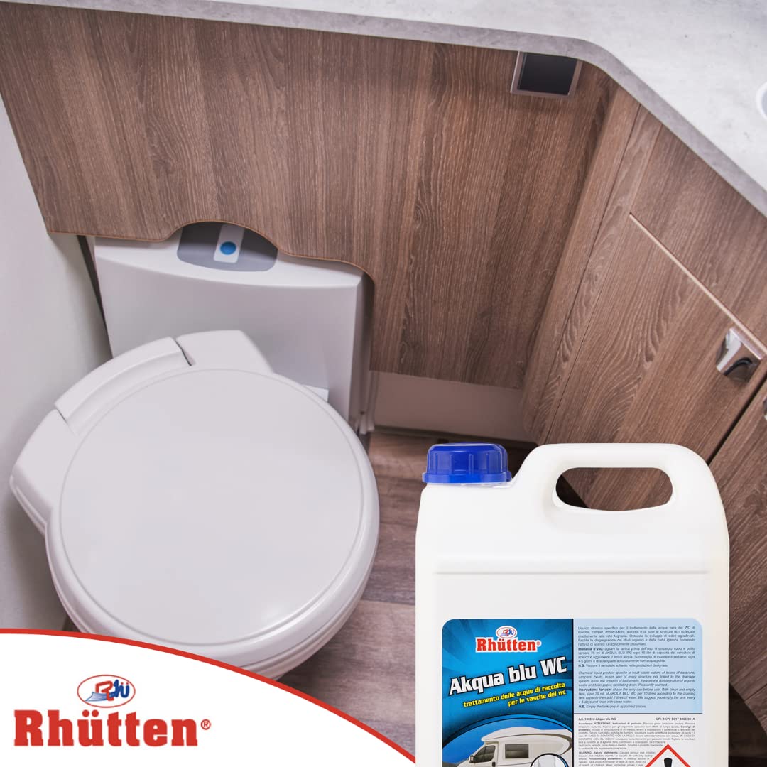 Akqua Blue Wc, Desgrégant Wc Camper, Liquide Eaux Noires, Eau Bleue, Wc Chimique, 5L
