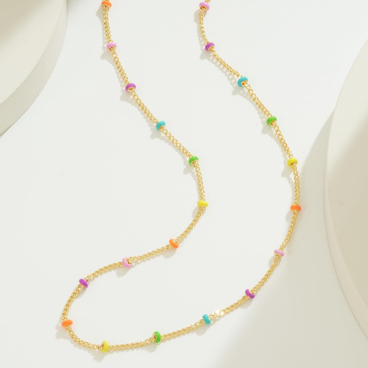 BENEIGE Gold Choker Necklaces for Women 14K Gold Plated Simple Chain Choker Necklace Minimalist Simple Hypoallergenic Adjustable Jewelry for Women - Image 4