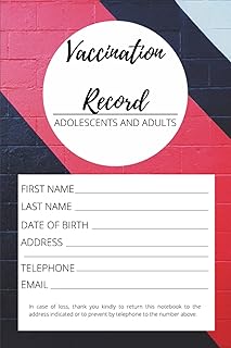 Vaccination Record: Vaccine for adolescents and adults (Diphtheria - Tetanus - Poliomyelitis - Pertussis-Measles - Mumps - Rubella - Meningitis C - HPV - H epatitis B - Flu ...)