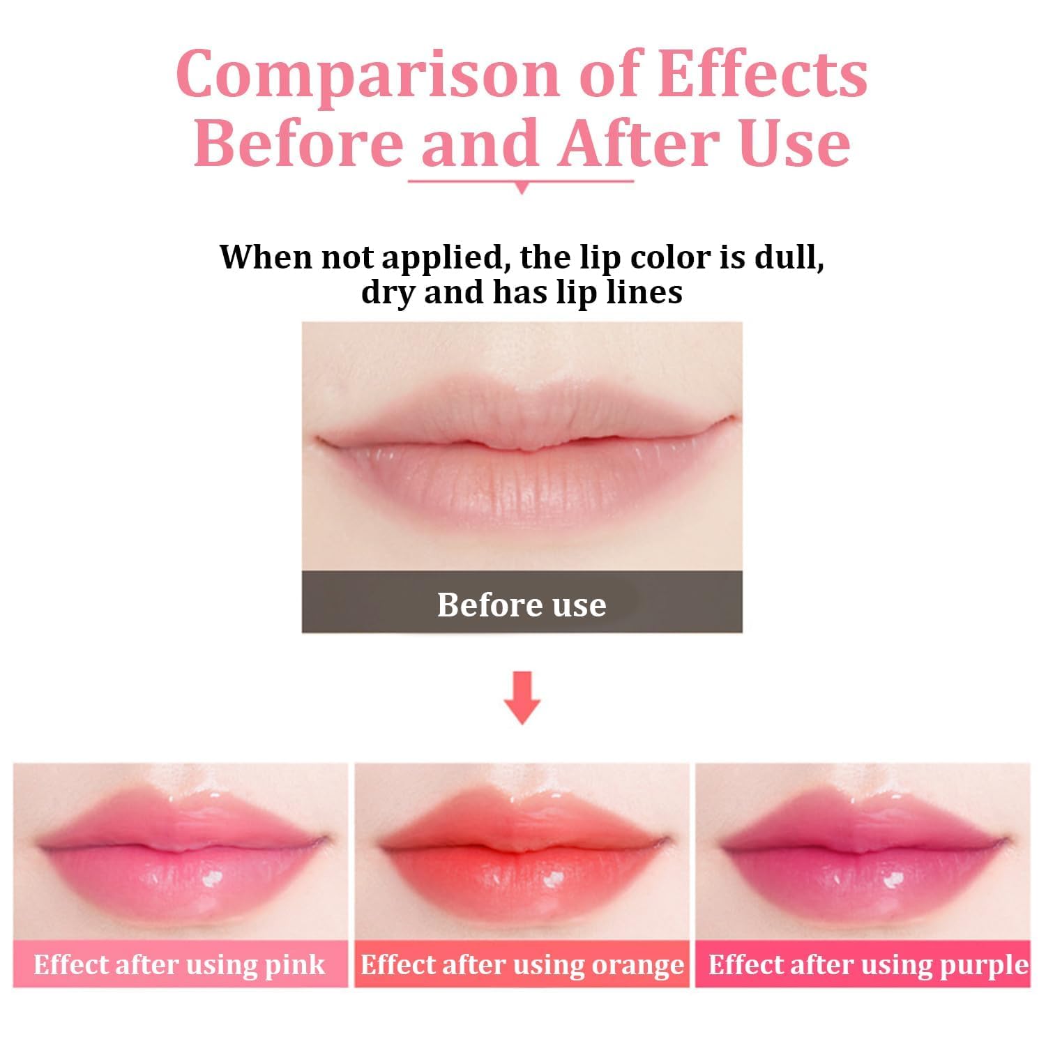 3Pcs Colour Changing Lipstick, Fruit Lip Balm Moroccan Colour Changing Lipstick - Image 3