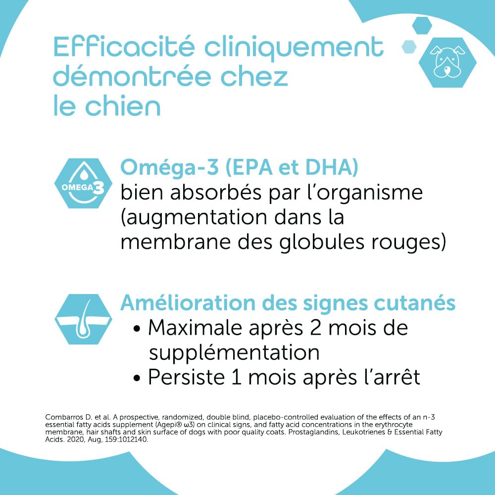 MP Labo Agepi® Omega 3 pour Chien et Chat - Riche en Acides Gras Essentiels (60 Capsules)