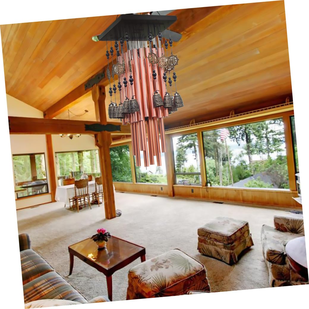 Toddmomy Retro Windspiel aus Bronze und Kupfer mit Aluminiumrohren Kreative Gartendeko für Balkon und Terrasse Umweltfreundliche Windspiele mit Beruhigendem Klang Geschenkidee für Heim