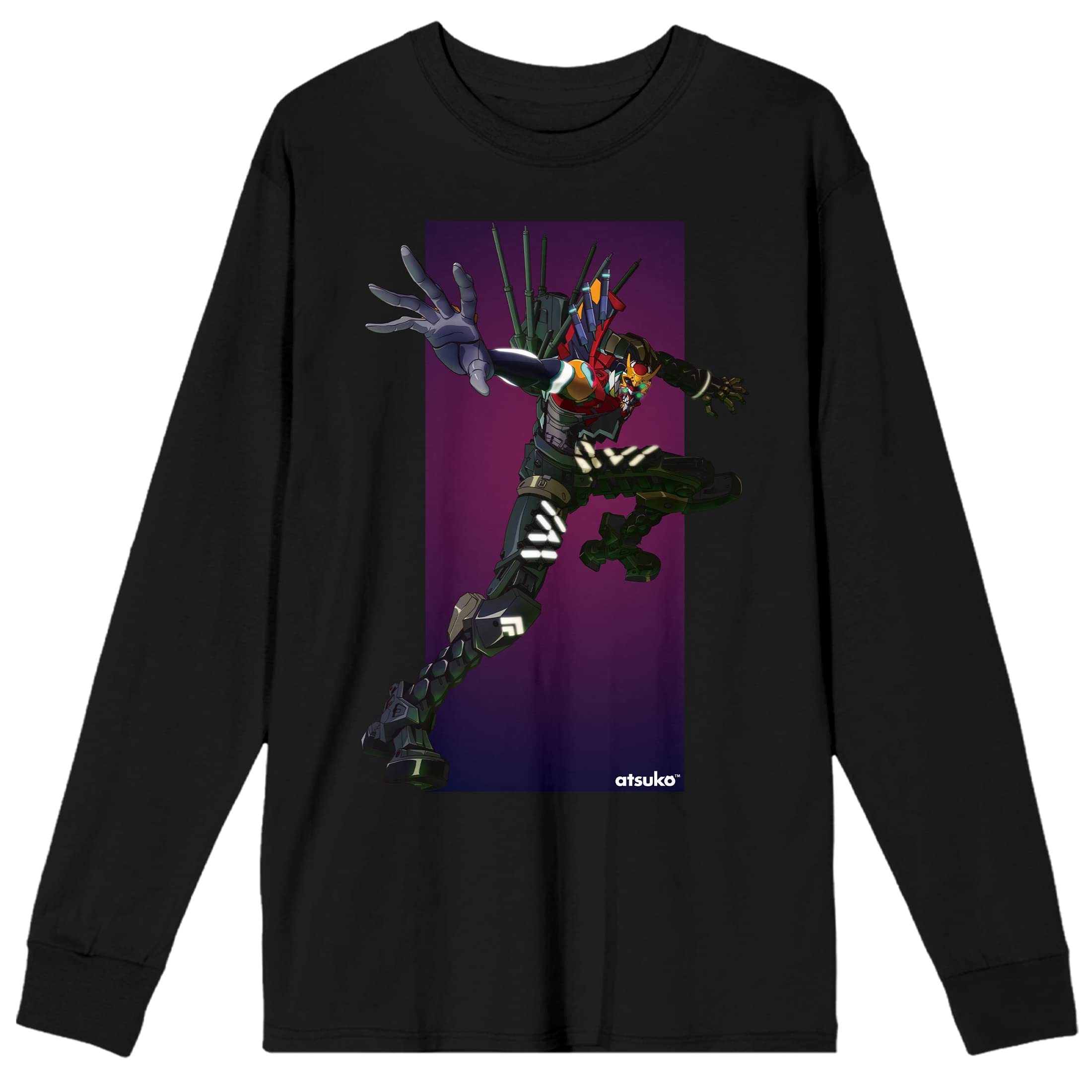 BioworldNeon Genesis Evangelion Eva Unit Crew Neck Long Sleeve Men's Black Tee