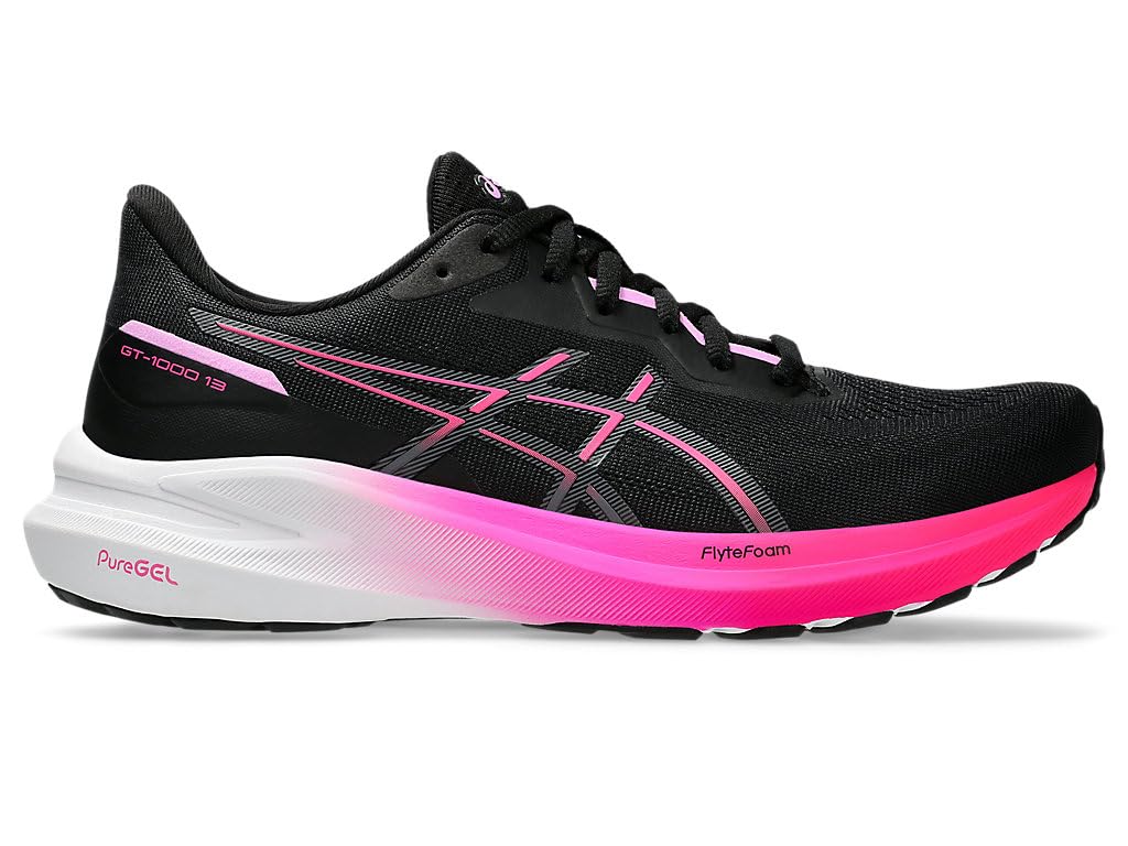 Asics Women's GT-1000 13 Sneaker, Black Pink Glo, 5 UK
