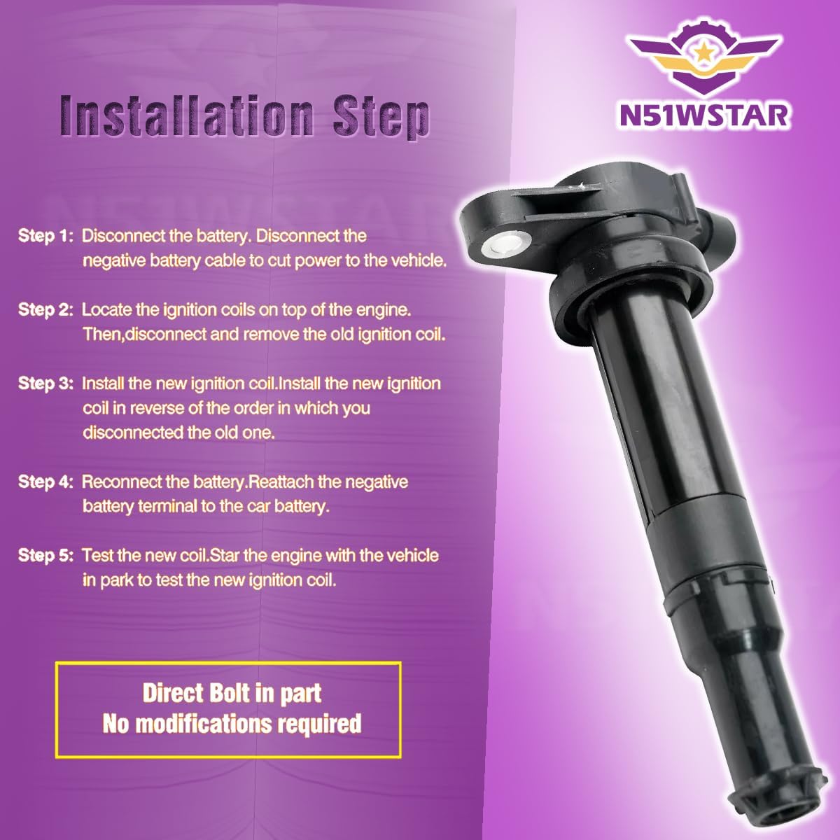 3Pins Ignition Coil Packs Set Of 6 Compatible With HYUNDAI Santa FE KIA Optima 2.7L V6 G6EA Replacement For 27301-3E100 UF554 C1725