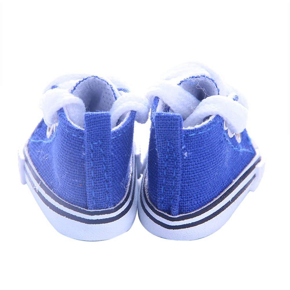 Omquot Doll Casual Shoes, Soft Rag Doll Trainers, Stylish for Playing at Home (Blue)