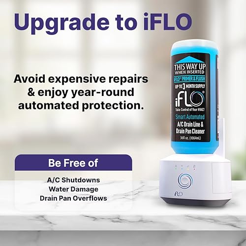 Miniatura 2 de iFLO Sistema automatizado inteligente de la limpieza de la línea del drenaje de la CA, incluye cartucho limpiador de 36oz