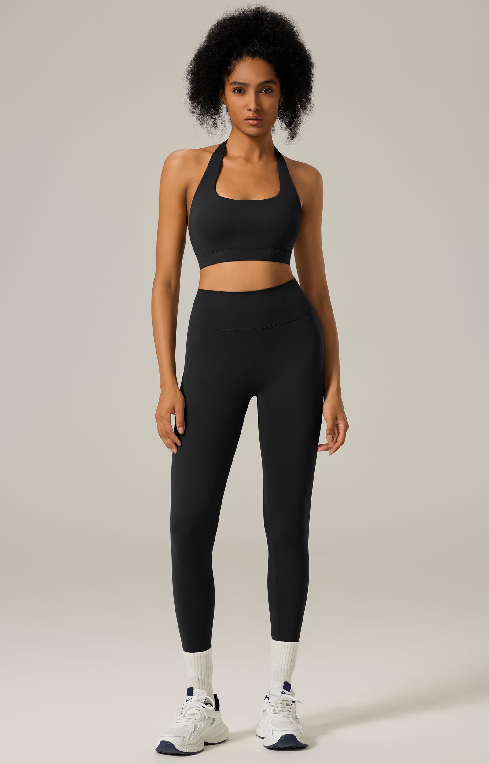 DOULAFASS Ensembles d'entraînement 2 pièces pour femmes dos nu soutien-gorge de sport ensembles de gym Booty Leggings Tenues