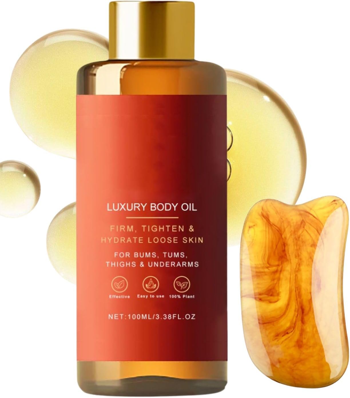 Magic Luxury Body Oil with Gua Sha Tool - Glow Remedy Oil for Skin Tightening & Hydration, Silken Essence Firming Body Oil for Women, Dry Skin & Massage Therapy