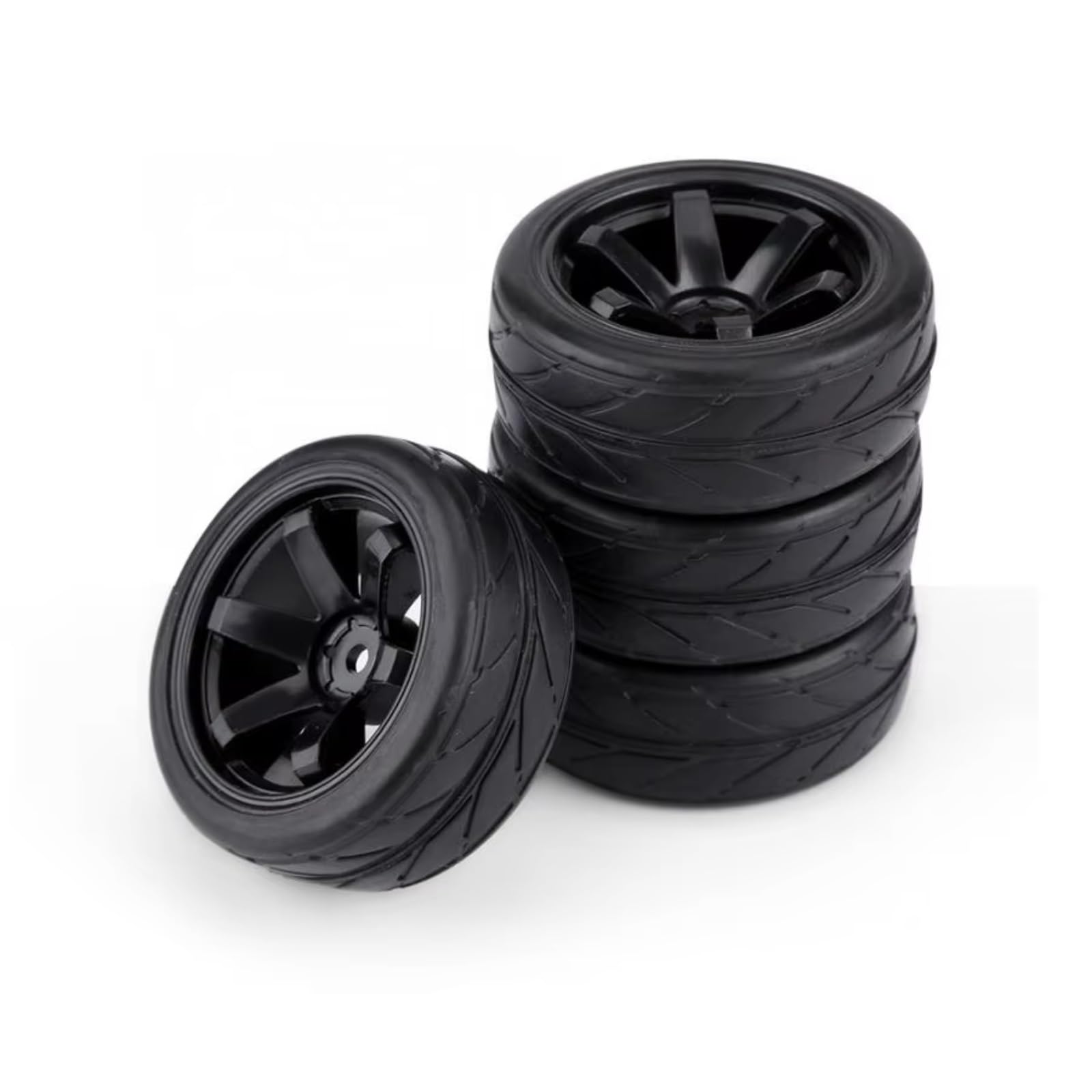 Neumáticos Coche RC para Redcat Exceed para HPI 1/10 Juego 4 Neumáticos Goma con Llanta De Plástico para Coche De Escalada RC Crawler(6 Holes)