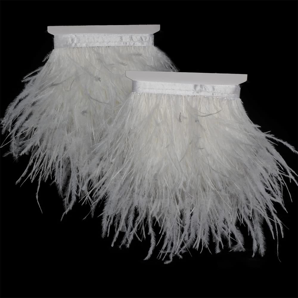 Nastro Con Frange Di Piume Di Struzzo Per Artigianato, Accessori Per Vestiti Abiti Da Sposa Latini Fai Da Te 2 5 Iarde Larghezza 3 4 Pollici~p127745116