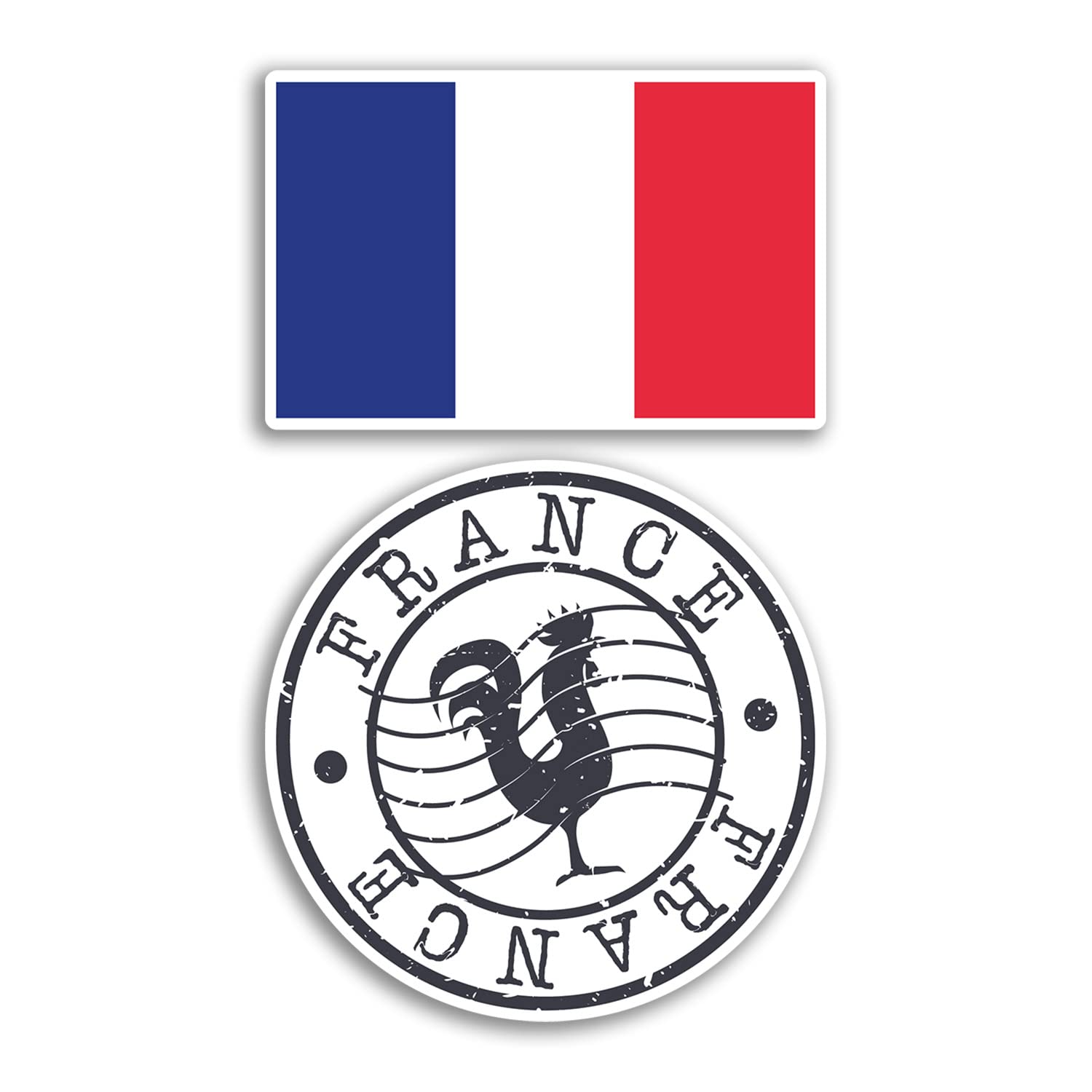 Dv Design Multi 2 X 10Cm Wide France Vinyl Stickers - French Flag Map Scrapbook Suitcase Design Holiday Adventure Travel Gift #78647