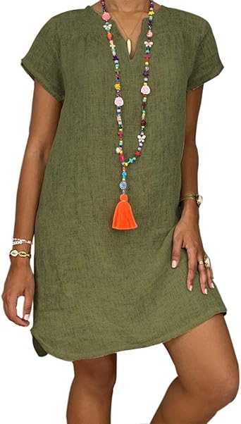 mid length linen dresses