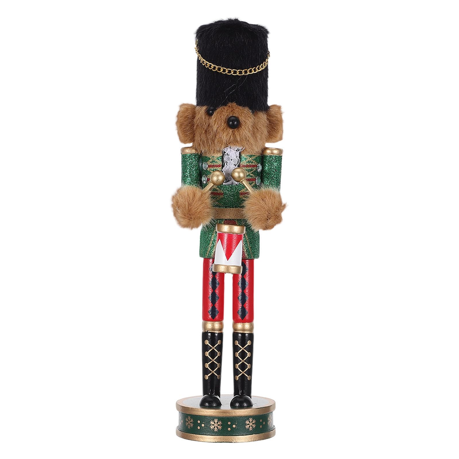Soldado Cascanueces Tamborilero de Madera, Decoración Navideña Tradicional
