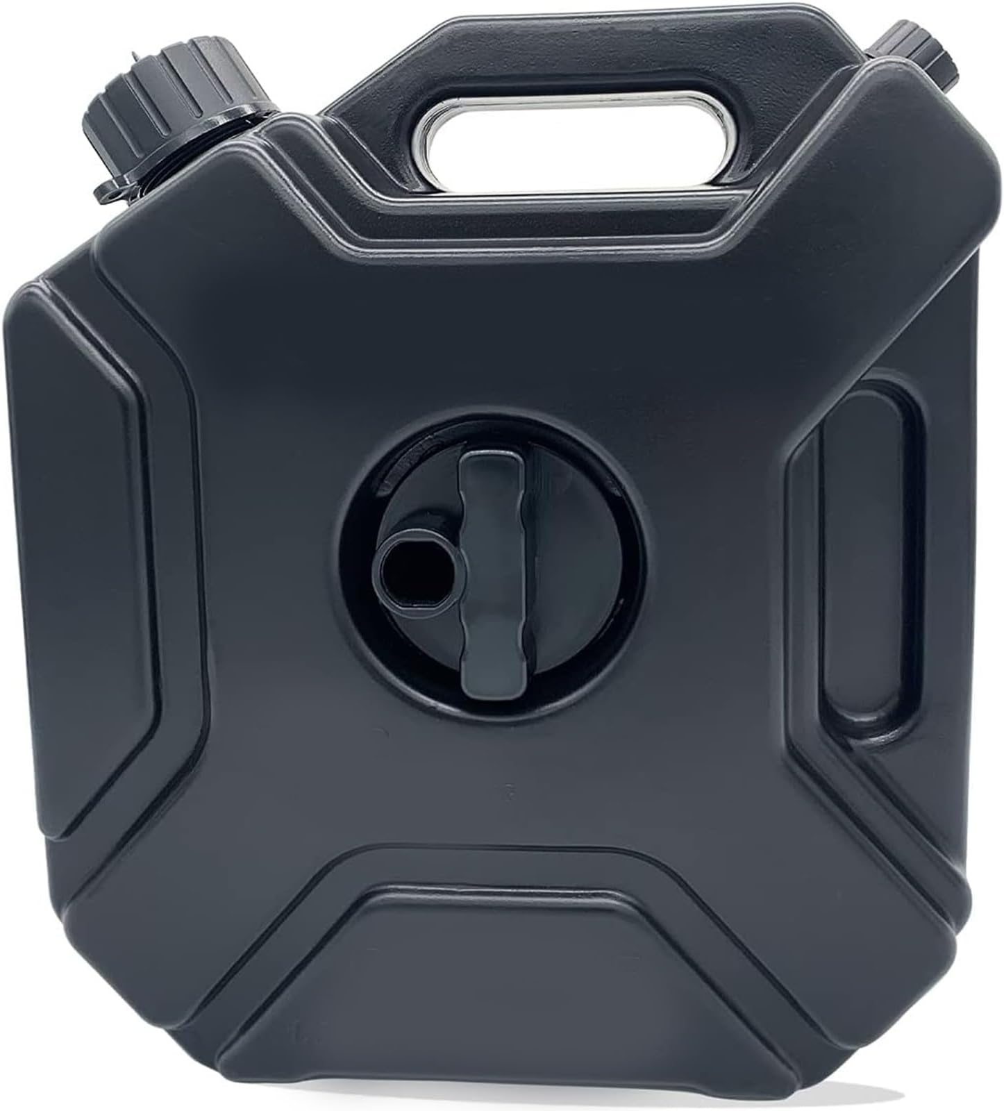 THE WHITE SHOP Transfer Tank Fits 1.3 Gallon/5L, Gallon Tank with Spout and Lockable Bracket, Storage Transfer Device with Auto-Off Function Adjustable Flow Rate, Ideal for Most Cars Motorcycle BLACK