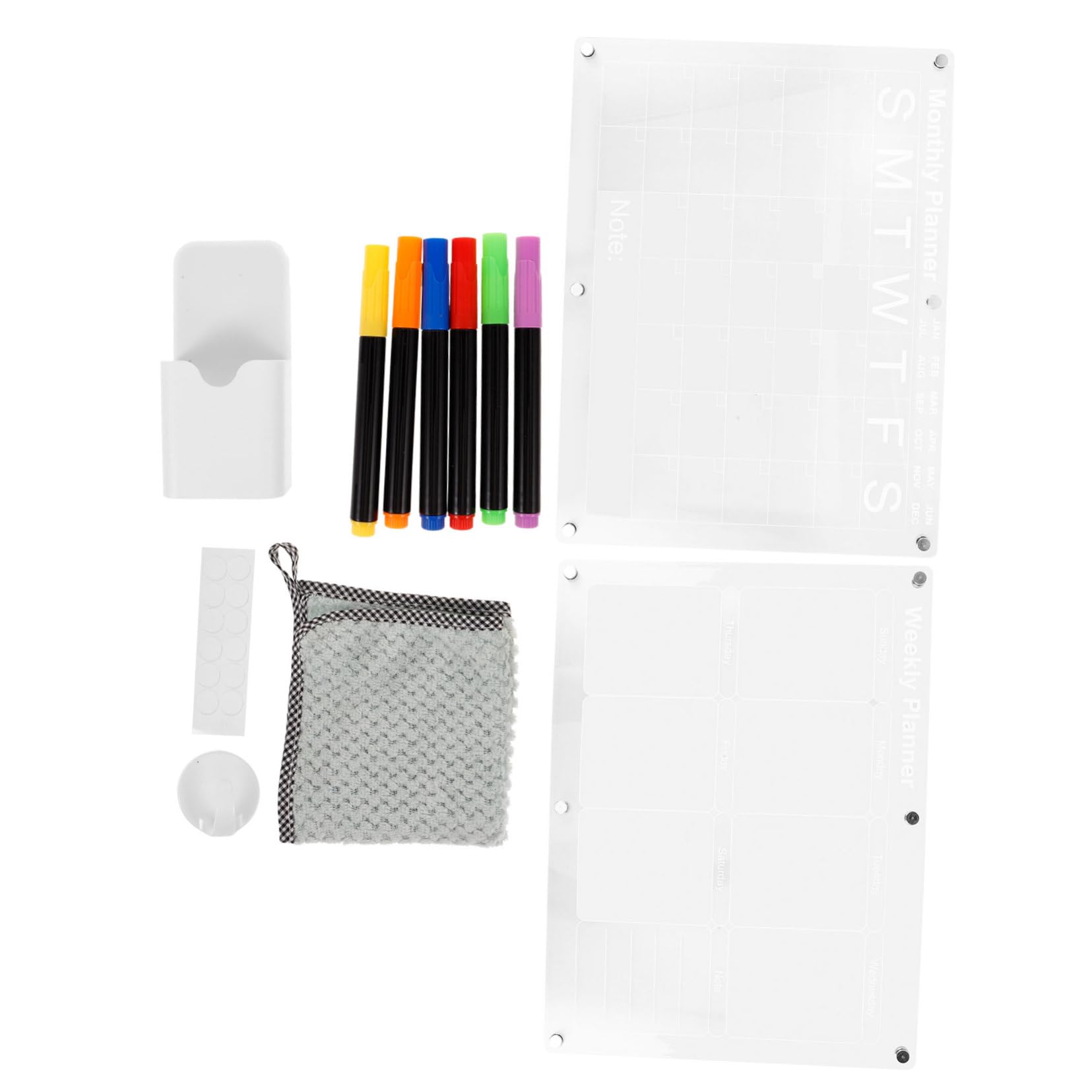 Alipis Calendrier Magnétique Effaçable à Sec Mensuel et Hebdomadaire Tableau Transparent pour Réfrigérateur et Surfaces Métalliques