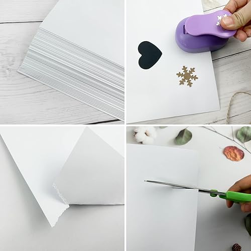 Miniatura 4 de 50 hojas de cartulina blanca de 8.5x11", 250 gm92 lb, papel de construcción de cartulina, papel de impresora premium para proyectos de bricolaje,