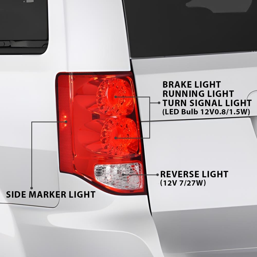 Left Tail Lights Assembly for 2016-2019 with Wiring Harness Red Lens GM2800261 image 9