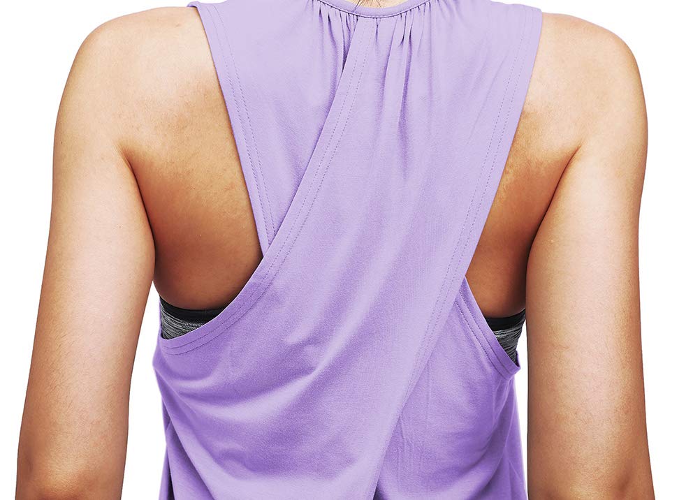 Mippo Topy treningowe dla kobiet joga sportowe koszulki tank topy siłownia letnie ubrania treningowe, Fioletowy, M