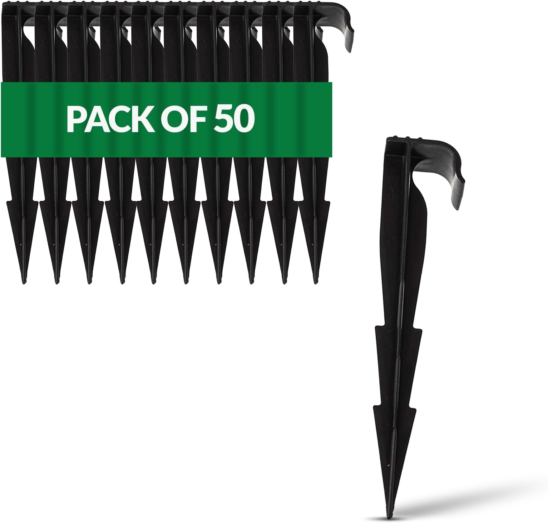 GARDENIXยฎ Pack of 50 AquaPEG Ground Securing Pegs for Drip Irrigation Line Weeping Pipe Soaker Hose