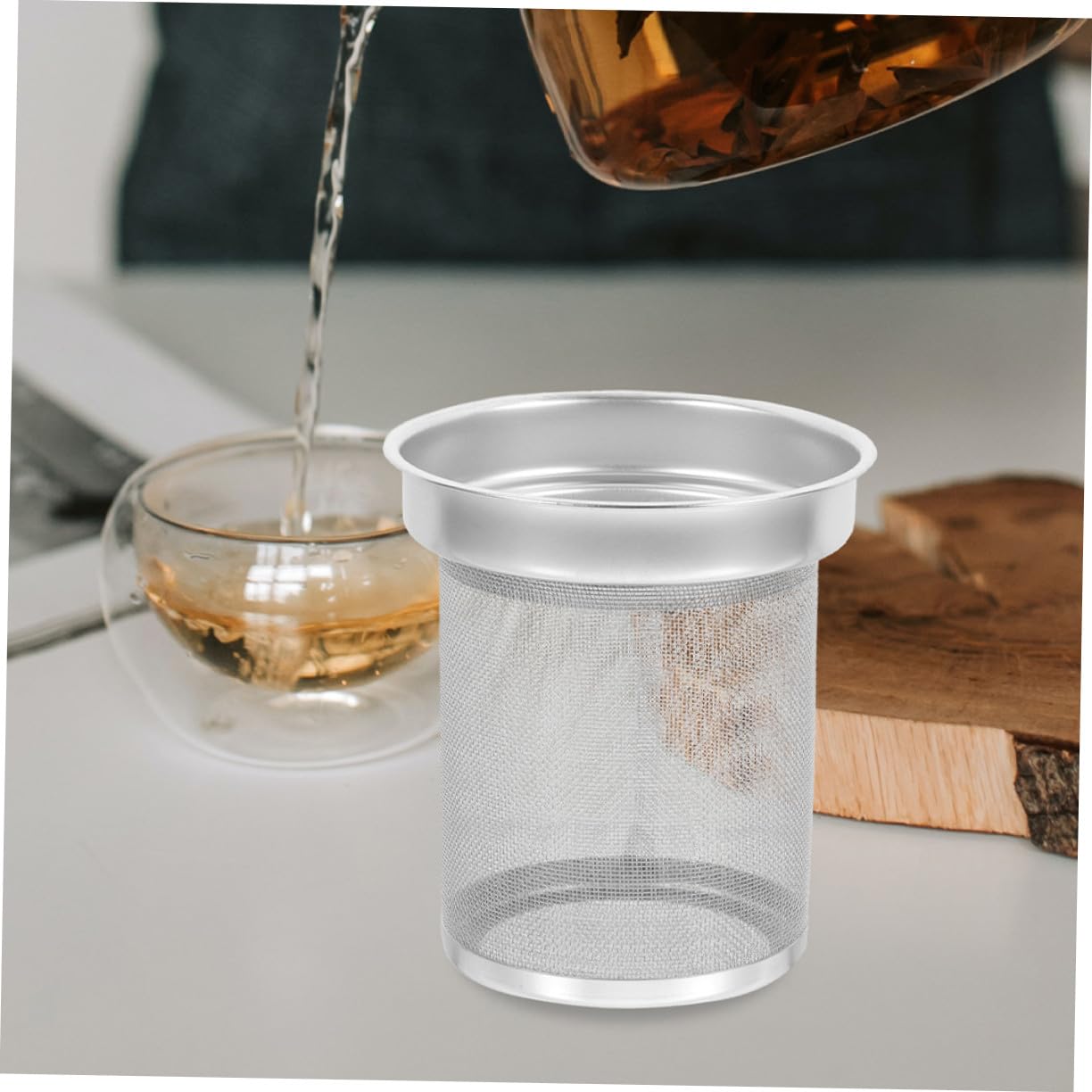Infusor de Tetera de Acero Inoxidable Plata, Filtro de Té 1 Pieza