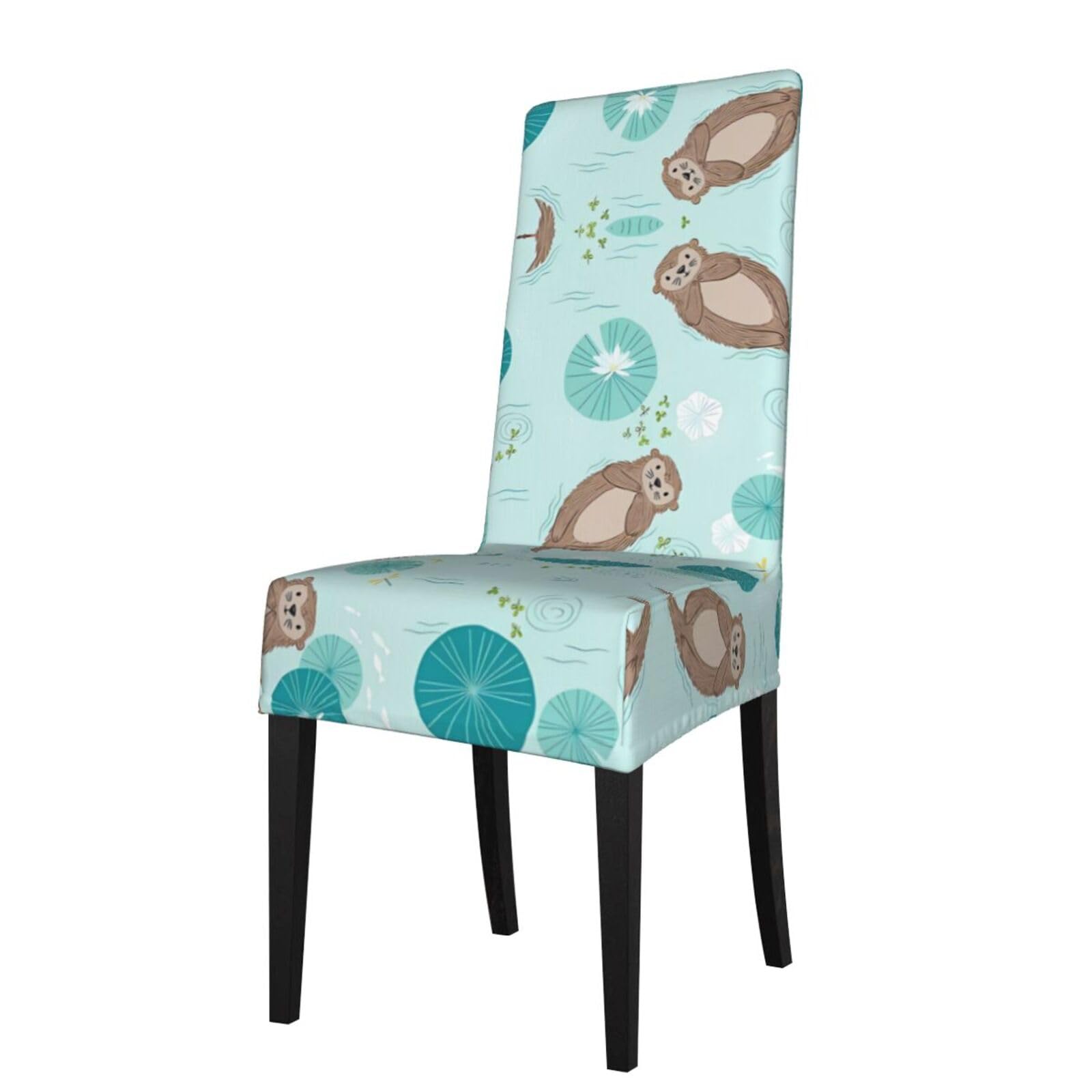 YYHHAOFA Otters Prints Protection Cover for Dining Chair - Stretch Slipcovers, Easy Refresh for Your Dining Room & Event Decor