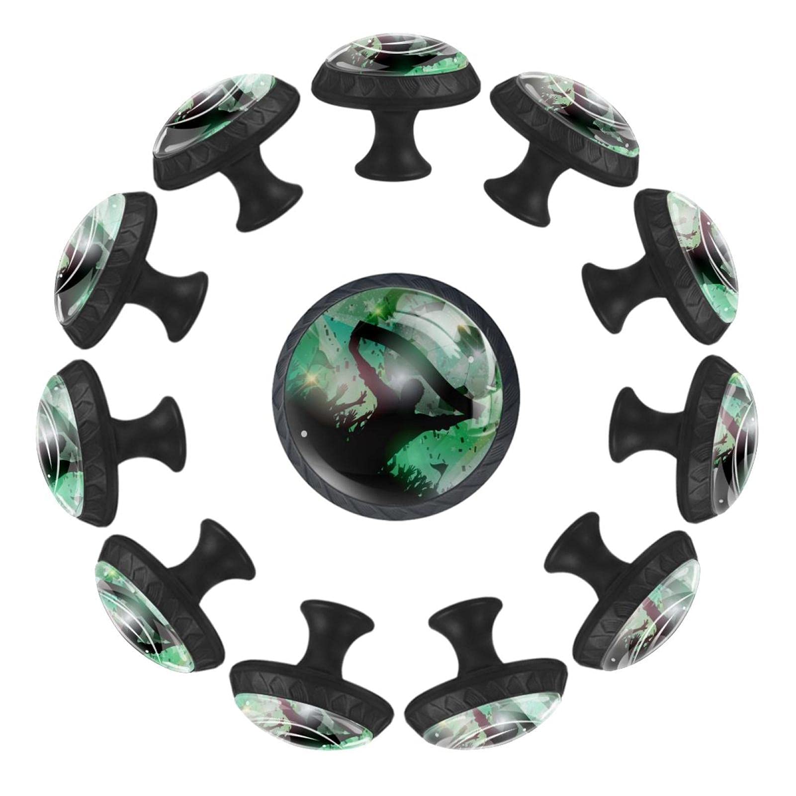 Boutons de tiroir football vert de 35 mm en lot de 12 pour meuble enfant