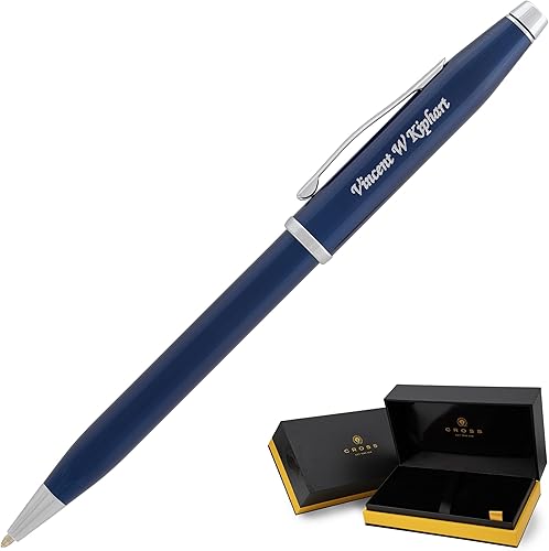 Vista 29 de Bolígrafo Cross Century II grabado en acabado lacado negro con borde dorado. Bolígrafo de regalo grabado de lujo para graduación, premios
