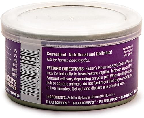 Miniatura 32 de Fluker's Alimento enlatado gourmet para reptiles, peces, pájaros y animales pequeños, cucarachas Dubia, 1.2 oz