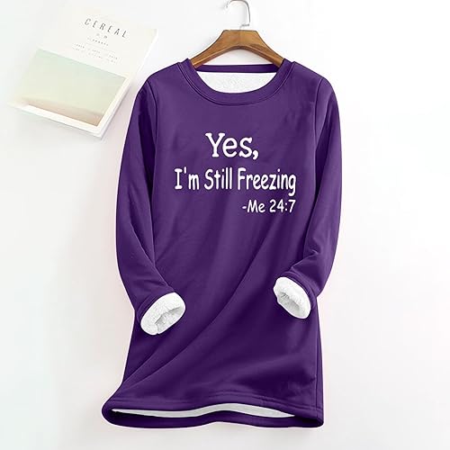 Miniatura 2 de Suéter de lana para mujer, cuello redondo, suéter grueso y acolchado, suéteres casuales de manga larga, camisa de invierno